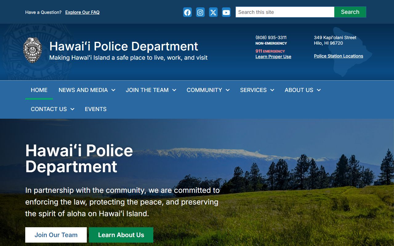 Hawaii Police Department main website Hawaii County jail roster