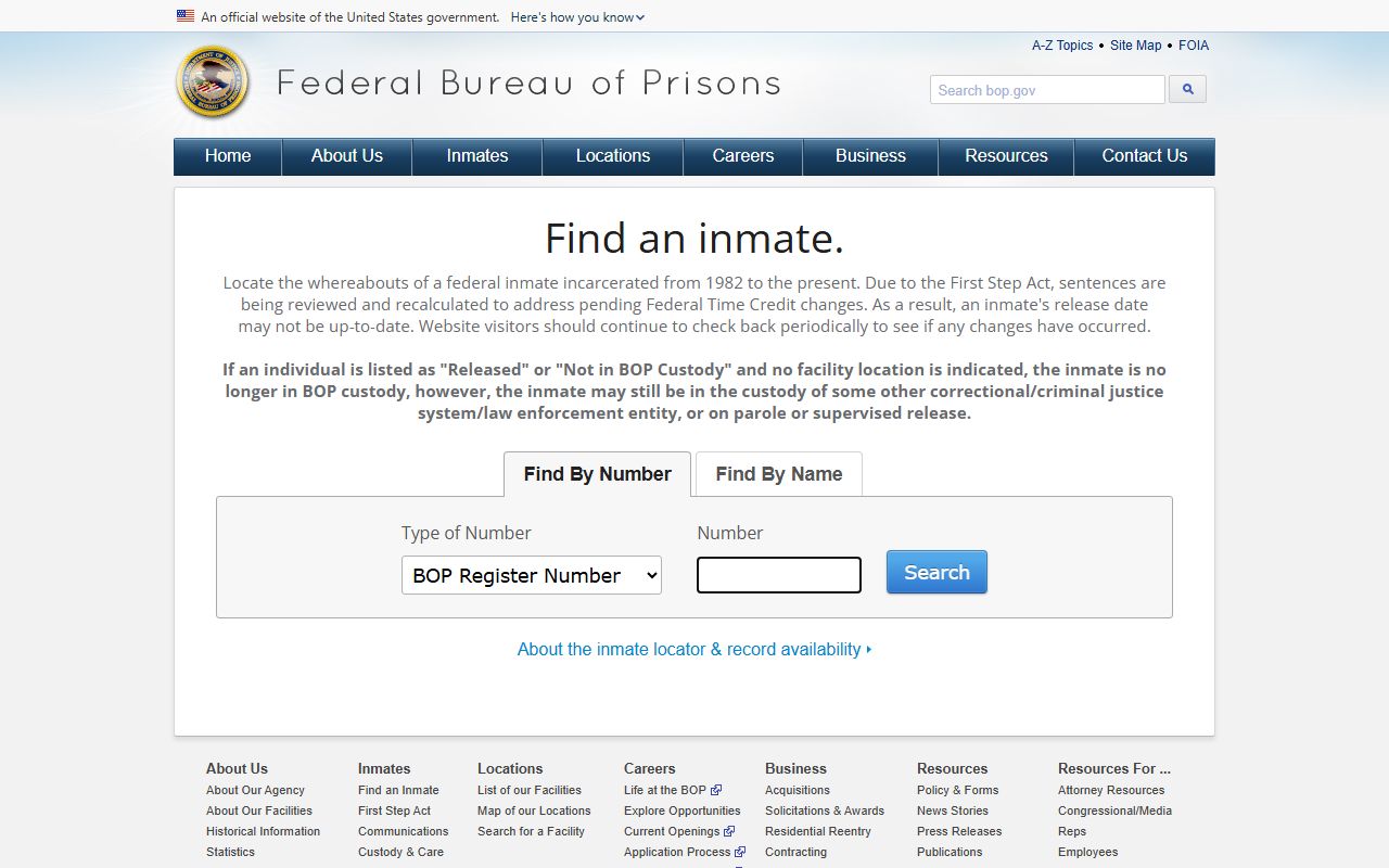 Federal Bureau of Prisons inmate locator Hawaii jail roster